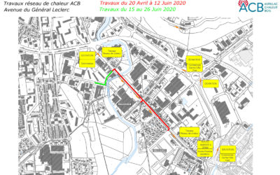 Reprise le 20 avril du chantier du réseau de chaleur bois / avenue du Général Leclerc