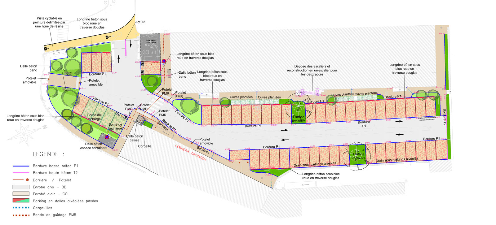Plan d'aménagement parking Labro