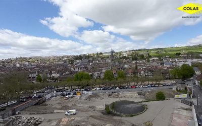 Survol du chantier de dépollution de la friche Engie