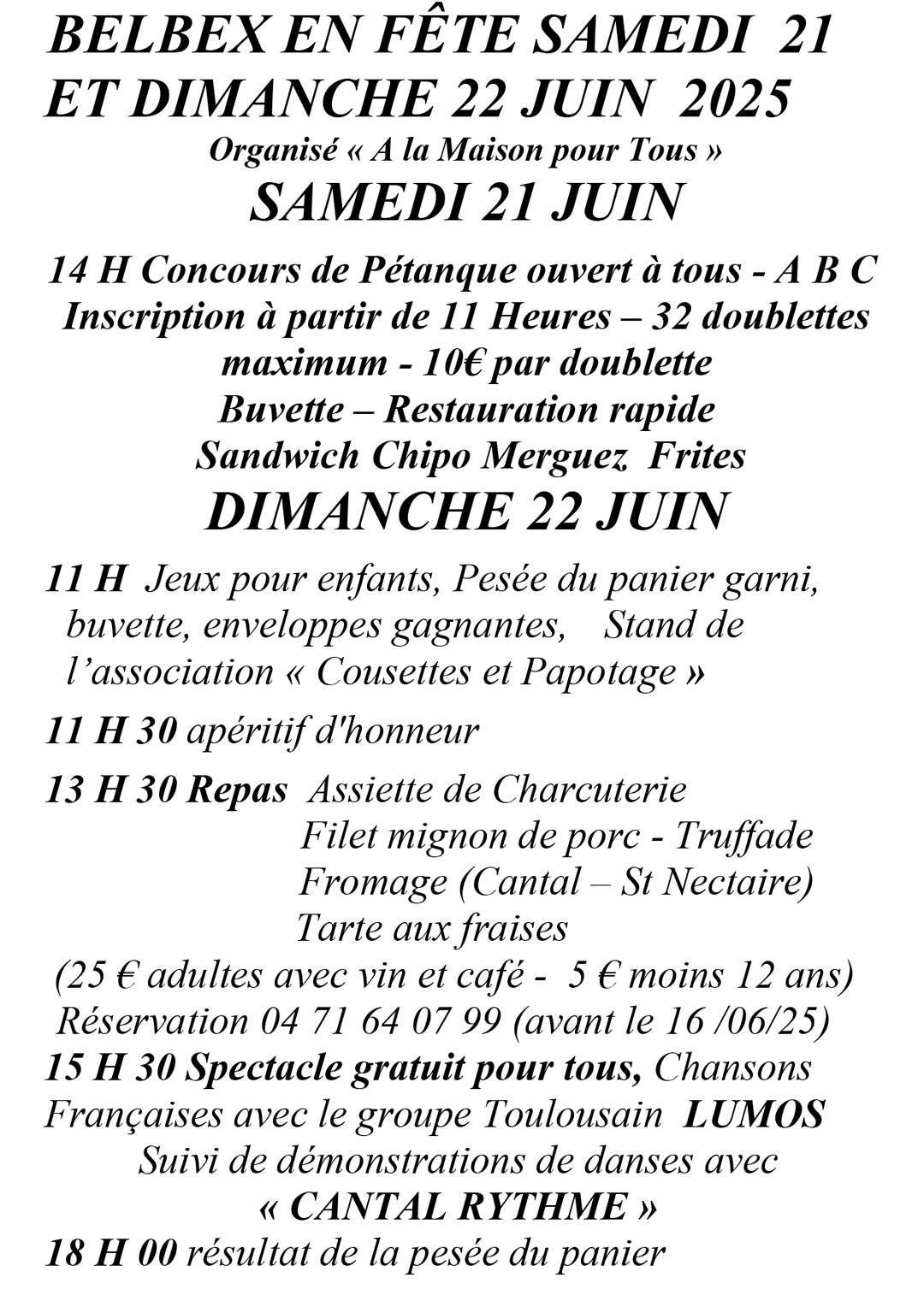 Belbex en fête
