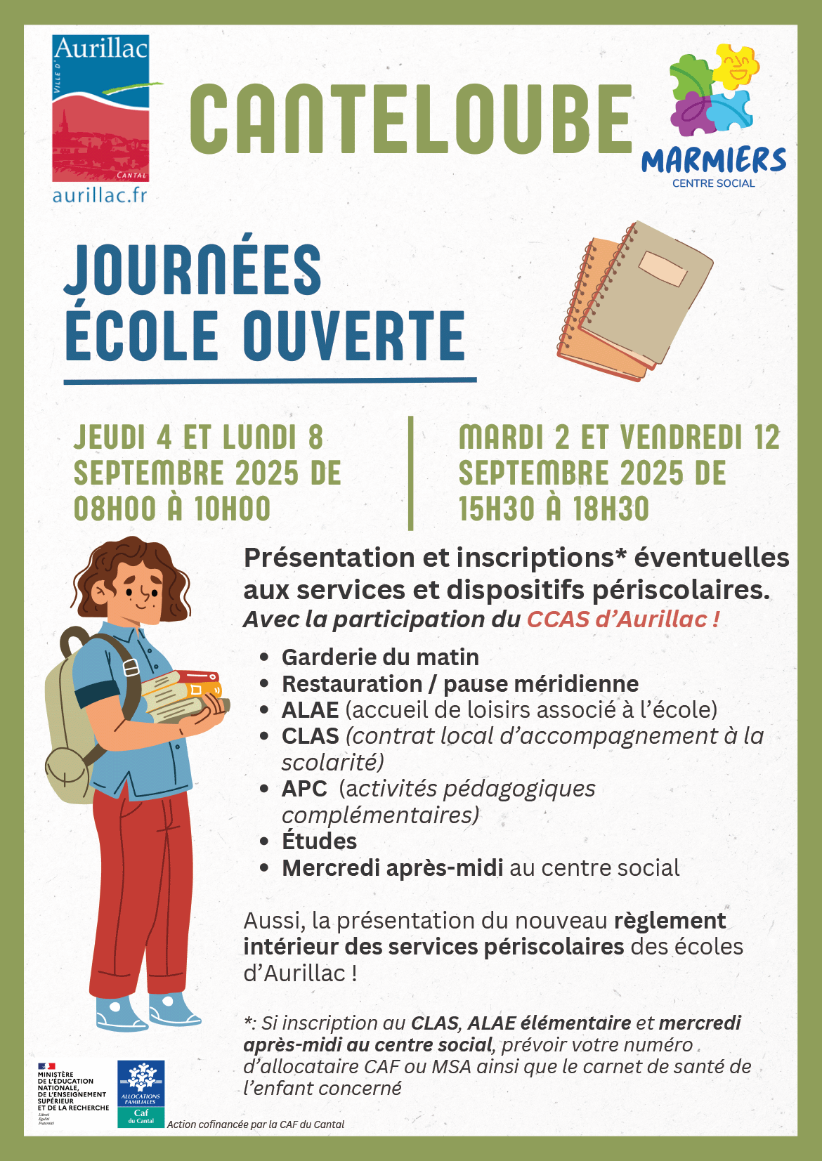 Affiche Journée école ouverte CANTELOUBE Canteloube
