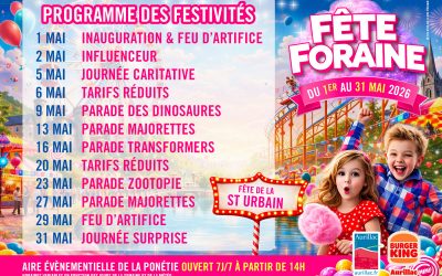 Fête foraine de la Saint Urbain / du vendredi 1er mai au dimanche 31 mai 2026