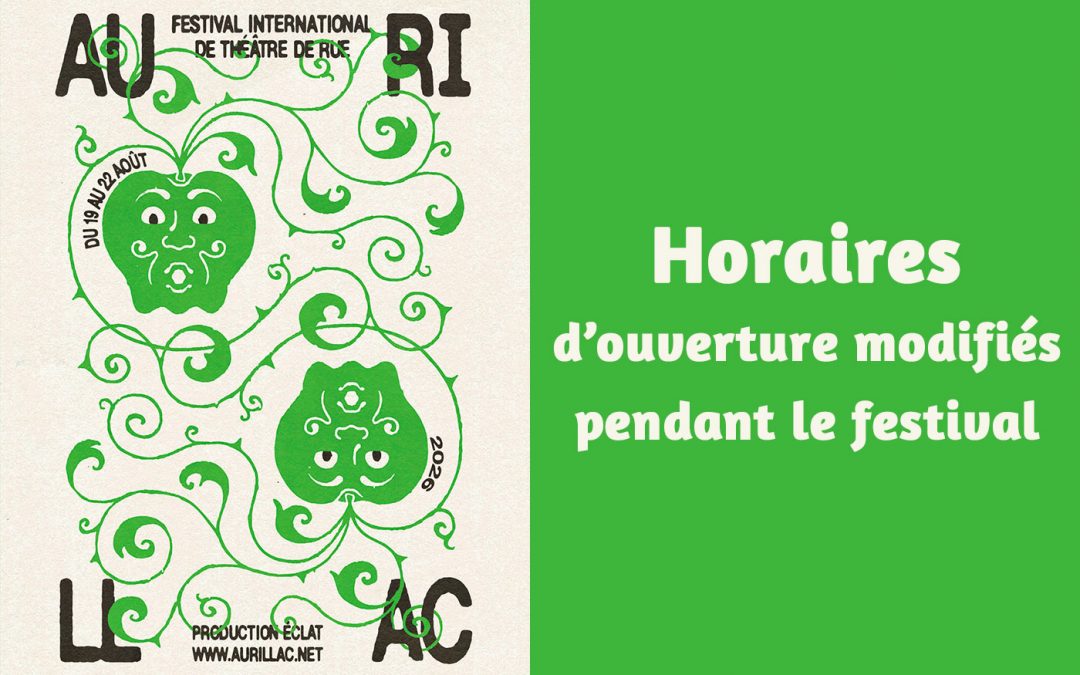 Horaires d&rsquo;ouverture pendant le Festival d&rsquo;Aurillac / Service Population