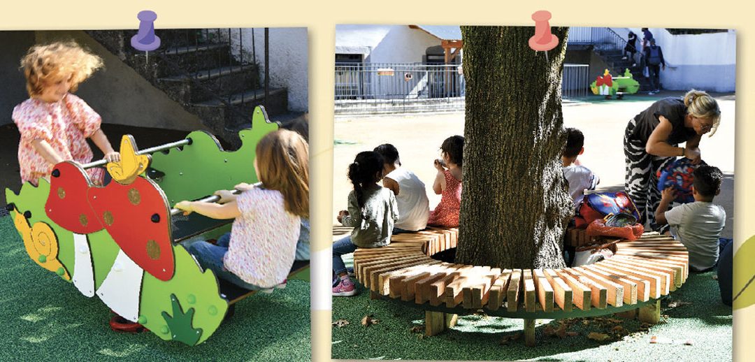 Cour végétalisée à l’école La Fontaine